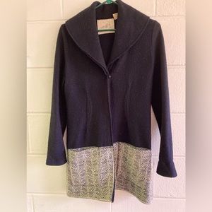 Angel Of The North by Anthropologie; long coat w/embroidered detail.